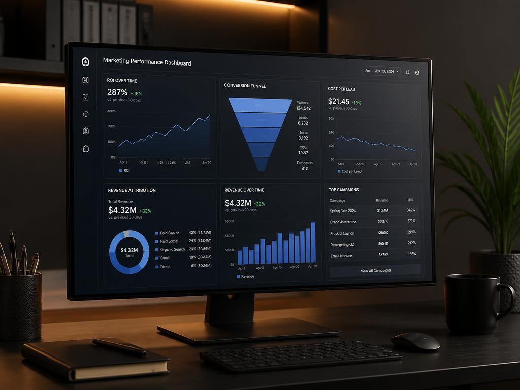 Dashboard de ROI e performance de campanhas